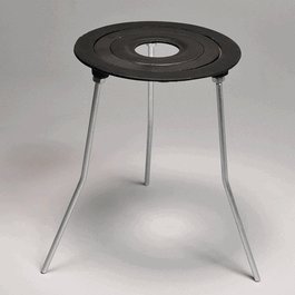 United Scientific Cast Iron Tripod Stand with Concentric Rings; Ring O.D.: 3.5, 4.75, 6.5, and 8 in.; Height: 9 in.