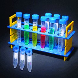 United Scientific Plastic Test Tube Rack Set with 15 mL Plastic Tubes