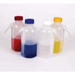 United Scientific 500 mL LDPE Unitary Wash Bottles with Colored Caps