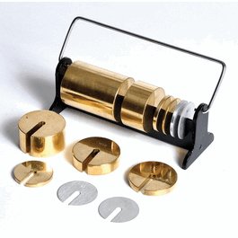 United Scientific Brass Deluxe Slotted Weight Set of 12 with Rack