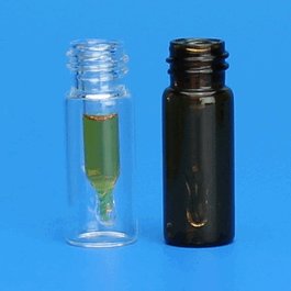 JG Finneran Amber Step 10-425 mm Threaded Vial, 12x32 mm, with 250 uL Glass Insert