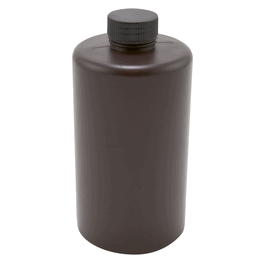 JG Finneran 500 mL Amber Narrow Mouth HDPE Bottle, 28 mm Closure