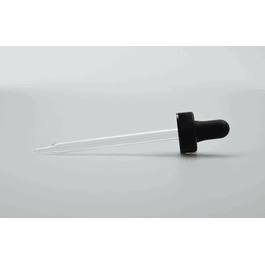 22-400 Black Polypropylene Unlined Glass Dropper Assembly, 7 x 102 mm pipet
