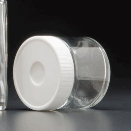 JG Finneran Precleaned and Certified - 2 oz (60 mL) Clear Short Septum Jar, 53-400 mm Open Top White PP Cap, PTFE/Silicone Septa