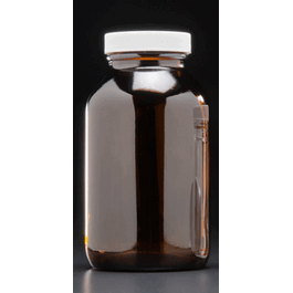 JG Finneran Precleaned - 500 mL Amber Packer, 53-400 mm Open Top White Polypropylene Cap, PTFE/Silicone Septa