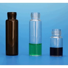 10 mL, Amber Flat Bottom Headspace Vial, 23 x 46 mm, 18 mm Thread