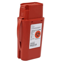 Covidien 1 Quart Transportable Sharps Containers, Flip Top, Red, 8.75 x 2.5 x 4.5 in.