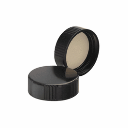 DWK Life Sciences (Wheaton) Solid Top Black Phenolic Screw Caps, 33-400, PE Cone Liner