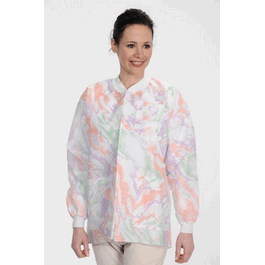 ValuMax Extra-Safe SMS Lab Jackets, Hip Length, 3 Pockets, Snap Front, Knit Cuffs and Collar, Multicolor, M