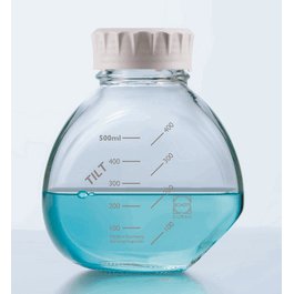 DWK Life Sciences (Wheaton) (Duran) TILT Media Bottle System; 500 mL Clear Glass Bottle with White GL56 Polypropylene Screw Cap, Non-sterile