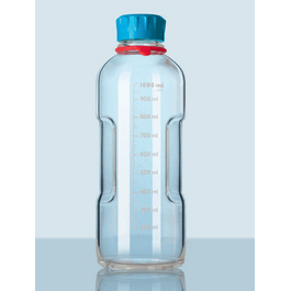 DWK Life Sciences (Wheaton) (Duran) YOUTILITY 1000 mL Clear Glass Laboratory Bottles with GL45 Cyan PP Screw Cap and Pour Ring