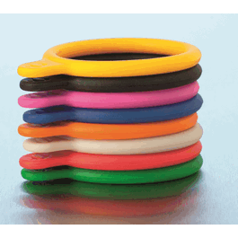 DWK Life Sciences (Wheaton) (Duran) GL 45 Bottle Tags, Silicone, Assorted (Eight colors: Two of each color)