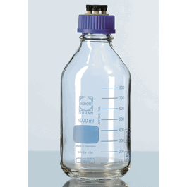DWK Life Sciences (Wheaton) (Duran) 1000 mL Clear Pressure Resistant HPLC Bottles with GL 45 DIN PP 4-Port Screw Cap and Seals