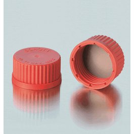 DWK Life Sciences (Wheaton) (Duran) GL18 Solid Top Red PBT Screw Caps with PTFE Protected Seal