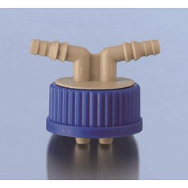 DWK Life Sciences (Wheaton) (Duran) GL 45 Screw Cap with Two Hose Connections, PP, (OD 6-9 mm)