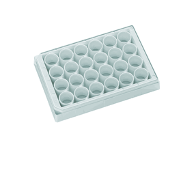 Krystal 24-well Polystyrene Opaque body Clear Bottom Microplates, 3.1 mL, White