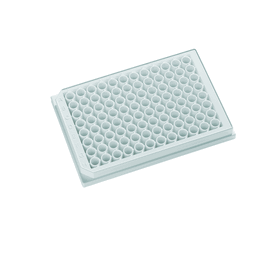 Krystal 96-well Polystyrene Opaque body Clear Bottom Microplates with Lid, 350 ul, Black, T/C Treated, Individually packed, Sterile