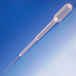 Globe Sterile 1.5 mL Extended Fine-Tip Small Bulb LDPE Transfer Pipets, 104 mm, 20/Pack, 25 Packs/Unit