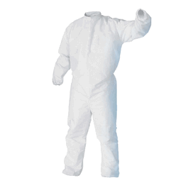 KIMTECH A5 Clean Processed Cleanroom Coveralls, Individually Packed, Mandarin Collar, Thumb Loops, Non-sterile, 6XL-8XL
