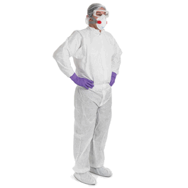 KIMTECH A8 Cleanroom Coveralls, Bulk Packed, High Neck Collar, Thumb Loops, Non-sterile, XL