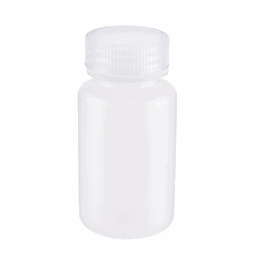 DWK Life Sciences (Wheaton) 60 mL (2 oz) Natural Polypropylene Wide-Mouth Leak-Resistant Bottles with 28-410 mm PP Caps
