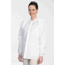 ValuMax Extra-Safe SMS Lab Jackets, Hip Length, 3 Pockets, Snap Front, Knit Cuffs and Collar, White, 5XL