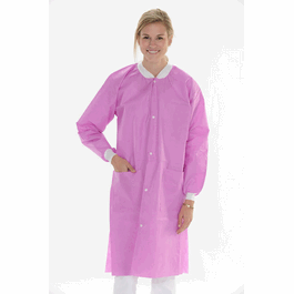 ValuMax Extra-Safe SMS Lab Coats, Knee Length, 3 Pockets, Snap Front, Knit Cuffs and Collar, Lavender, 5XL