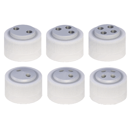 VapLock Nalgene 38-430 Solvent Delivery Cap with 304 SS Port Thread Inserts, 3 x 1/4-28