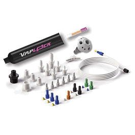 VapLock Solvent Waste Kit, 10-Port PP Manifold, Justrite SS Quick Disconnect, 1x1/2NPTF, 3x1/4NPTF, 6x1/4-28 UNFF