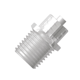 VapLock Filter Adapter, Luer lock x 1/4 NPT(M), Natural Polypropylene