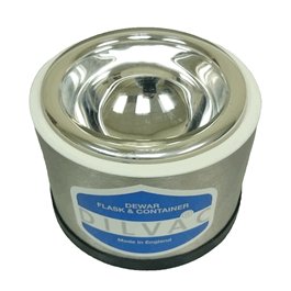 SCILOGEX DILVAC Wide Top-Shallow Stainless Steel Cased Dewar Flask, 0.37 L