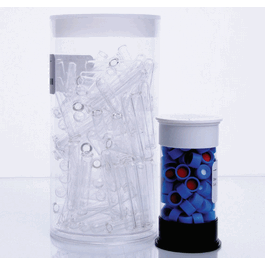 DWK Life Sciences (Wheaton) Kit with 1.2mL Clear Round Insert, Blue Cap and Precut Butyl Septa