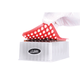 DWK Life Sciences (Wheaton) Kit, 500uL Clear Conical Insert Installed in uLplate and Blue CapMat with PTFE/Silicone Stopper