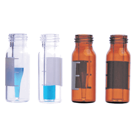 DWK Life Sciences (Wheaton) 76 series Amber Vial with Marking Patch with 350uL Glass Conical Insert Installed