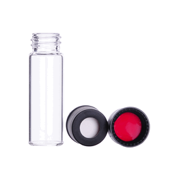 DWK Life Sciences (Wheaton) Kit, 8mL Amber Vial, Black Phenolic Solid Cap, PTFE Liner