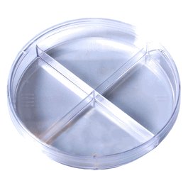 Bioplast 100 x 15 mm Stackable Petri Dishes, Polystyrene, Four Compartments, Sterile
