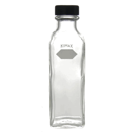 DWK Life Sciences (Kimble) Square Milk Dilution Bottles, Ungraduated Marking Spot, 160 mL, 28-400