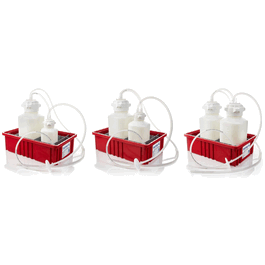 Vactrap XL, 4 L + 4 L, PP, Red Bin, 6.4 mm (1/4) ID Tubing