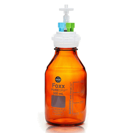 PUREGRIP Universal HPLC Solvent Reservoir Bottle Assembly, VersaCap GL45, 1000 mL Amber Reagent Bottle, 1 X Ports OD Tube 3.2 mm and 1.6 mm
