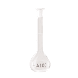 Borosil Flasks, Volumetric, Class A, Clear, PP Stopper, 200 mL, 14/23, Batch Certification