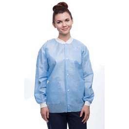 Valumax Easy-Breathe Lab Jackets, Snap Front, 3 Pockets, Knit Cuffs and Collar, Medical Blue, 5XL