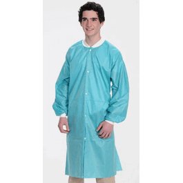 Valumax Easy-Breathe Lab Coats, Snap Front, 3 Pockets, Knit Cuffs and Collar, Teal, 2XL