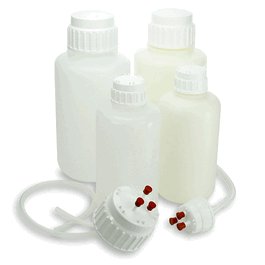 Globe Scientific Aseptic Transfer Closure for Vacuum Bottle, White PP, 53 mm