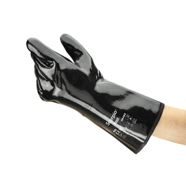 Ansell Scorpio 09-022 Neoprene Chemical and Liquid Industrial Gloves with Insulated Gauntlet, 14 in., Black, Size: 10