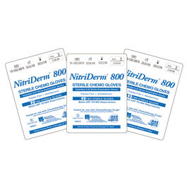 Innovative NitriDerm 800 Powder-Free Nitrile Sterile Exam Gloves, Extended Cuff, Blue, Singles, L