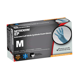 Innovative NitriDerm EP Powder-Free Nitrile Exam Gloves, Extended Cuff, 11.5 in., Blue, 2XL