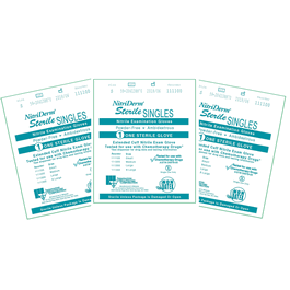 Innovative NitriDerm Sterile Singles Powder-Free Nitrile Exam Gloves, Extended Cuff, Blue, M