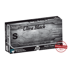 Innovative NitriDerm Ultra Black Powder-Free Nitrile Exam Gloves, Black, L