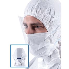 BioClean CLEARVIEW Sterile Looped Visor Face Masks, White