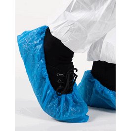 BioClean Sterile CPE Disposable Overshoes, Cast Polyethylene, Blue, 16 in.